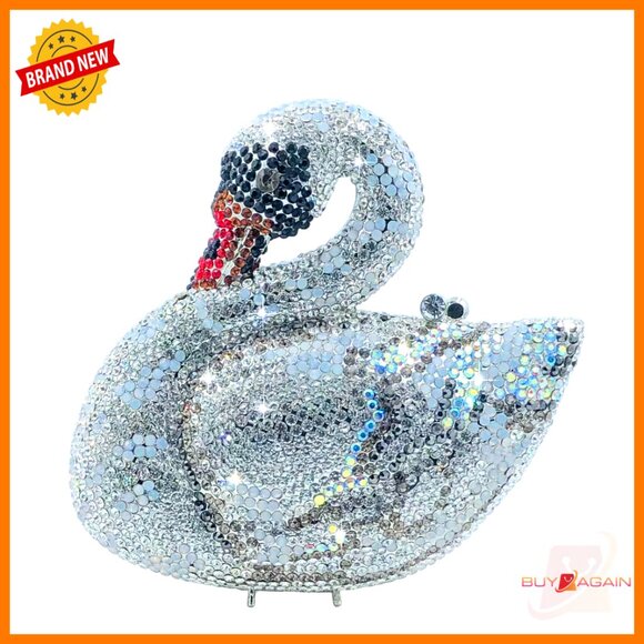 Handbags - Swan Crystal Evening Clutch Mini Bag Rhinestone Prom Wedding Party